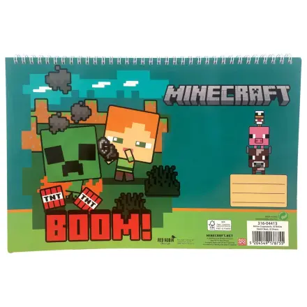 Minecraft Boom A/4 Bloc de desen spiralat, 30 coli poza produsului