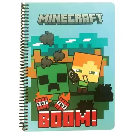 Minecraft Boom B/5 caiet spiralat liniat, 70 de coli poza produsului