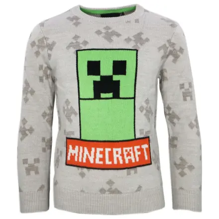 Minecraft Grey Kids' Knitted Pulover pentru copii din tricotaj, gri poza produsului