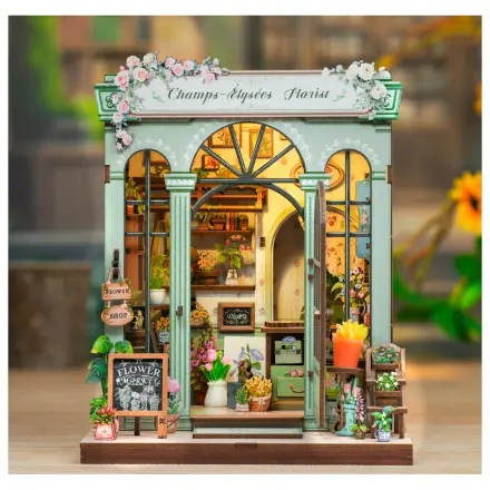 Casa in miniatura DIY Champs-Élysées Florist 199 piese + set de constructie cu lumina LED poza produsului