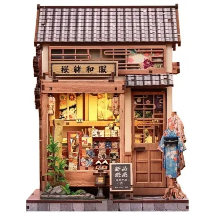 Kit model casa miniaturala Sakura O Kimono Shop 19 x 14 cm poza produsului
