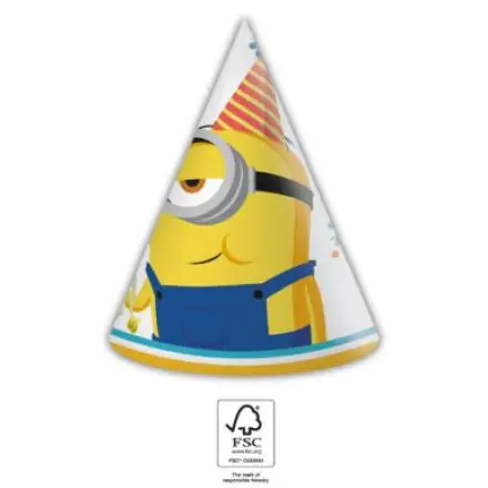 Minions 2 The Rise of Gru, Minions Party Hat, Cone 6 piese FSC poza produsului