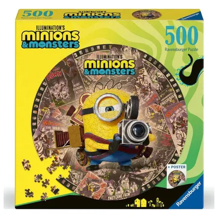 Minions puzzle rotund 500 piese poza produsului