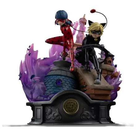 Miraculous Deluxe Art Scale Statue Scară Artistică Deluxe 1/10 Lady Bug și Cat Noir Ediție Semnată 23 cm poza produsului