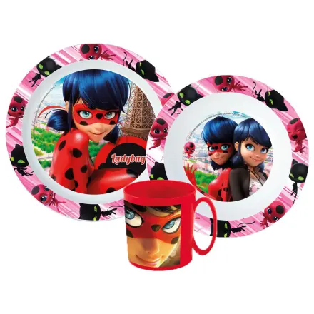 Set de vesela Miraculous Heroes, Set micro plastic cu cana 350 ml poza produsului