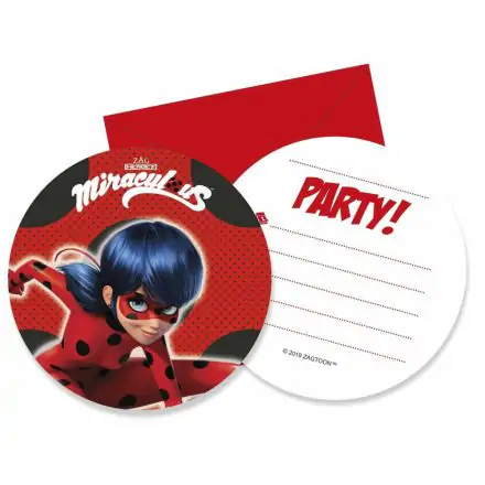 Miraculous Ladybug Invitations 6 buc poza produsului