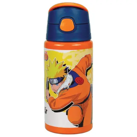Naruto Fire Orange sticla de apa din aluminiu cu pai si suport 500 ml poza produsului