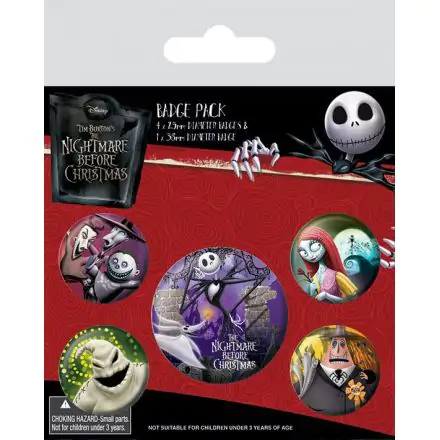 Nightmare Before Christmas Pin-Back Buttons set de 5 personaje poza produsului