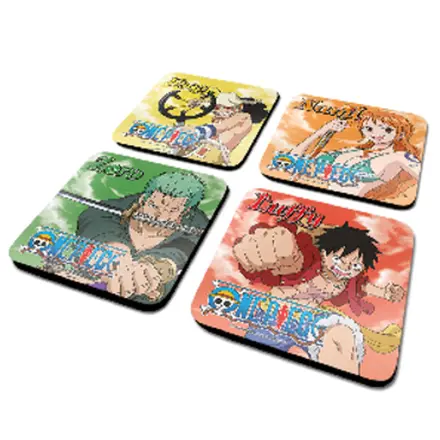 One Piece Characters Set de 4 suporturi pentru pahare poza produsului