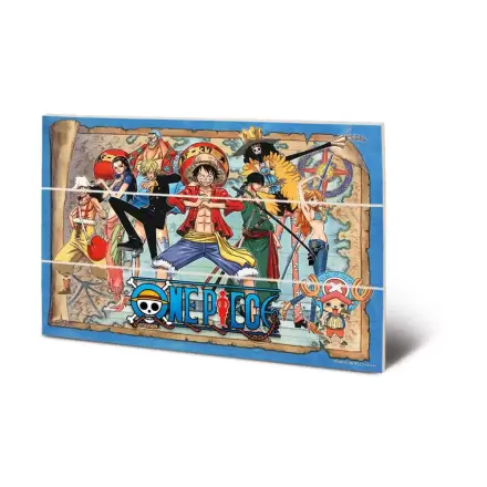 Tablou pe lemn One Piece Straw Hat Pirates Map 20 x 30 cm poza produsului
