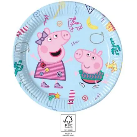 Peppa Pig Messy Play, Farfurii de hartie Peppa Pig 8 bucati 23 cm FSC poza produsului