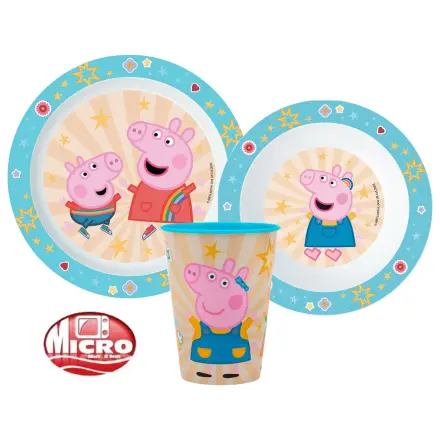 Peppa Pig Kindness Set Vesela, Micro Plastic Set, cu Pahar de 260 ml poza produsului
