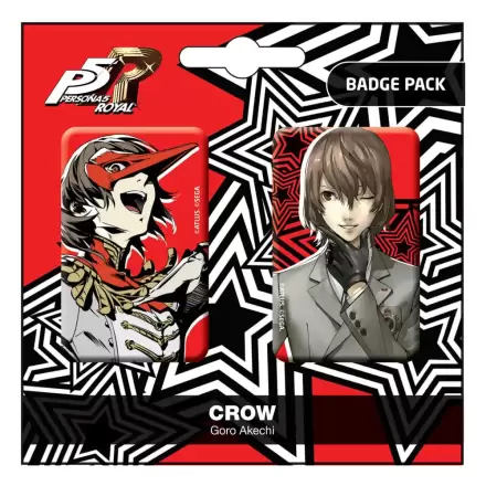 Persona 5 Royal Insigne tip Pin Set de 2 bucăți Crow / Goro Akechi termékfotója