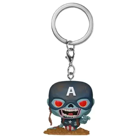 Breloc Pocket Funko POP Keychain Marvel Zombies Zombie Captain America poza produsului