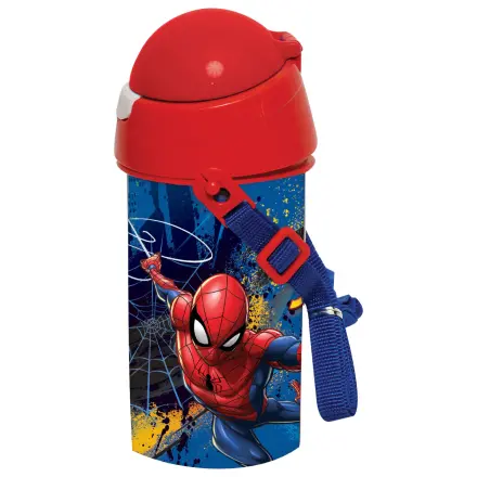 Spider-Man Dark Sticla din plastic cu pai si snur 500 ml poza produsului