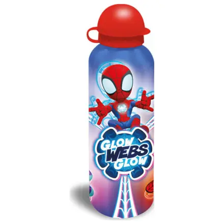 Spider-Man Glow Web sticla de baut din aluminiu cu capac arcuit 500 ml poza produsului