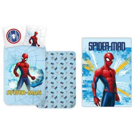 Spider-Man Light Blue Copii, Preșcolari Set Husă de Pilotă și Pătură de Fleece poza produsului