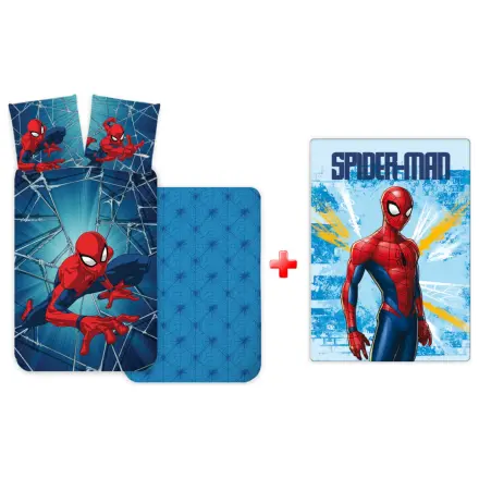 Spider-Man Lumina Set Husa de Plapuma si Patura din Fleece pentru Copii Prescolari poza produsului