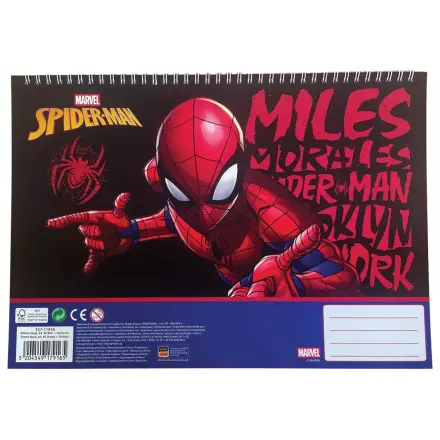 Spider-Man Miles Morales A4 bloc de schite spiralat 40 de foi cu autocolante poza produsului
