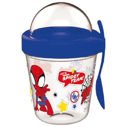 Spider-Man Spidey pahar suport pentru gustare cu capac si lingura 350 ml poza produsului