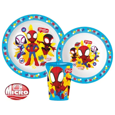 Spider-Man Spidey Team Set de vesela, Set Micro Plastic, cu pahar de 260 ml poza produsului