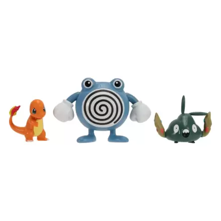 Set figurine de luptă Pokémon First Partner, pachet de 3 figurine Charmander, Trubbish & Poliwhirl poza produsului