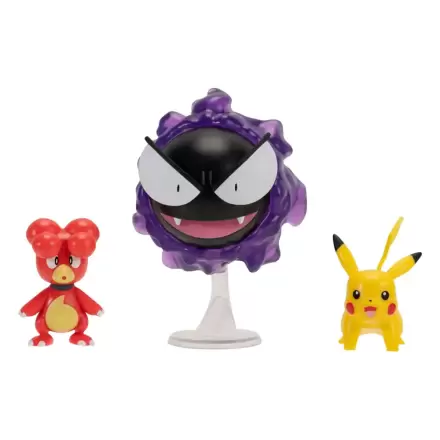 Pokémon First Partner Battle Figure Set Set de 3 figurine Magby, Pikachu & Gastly poza produsului