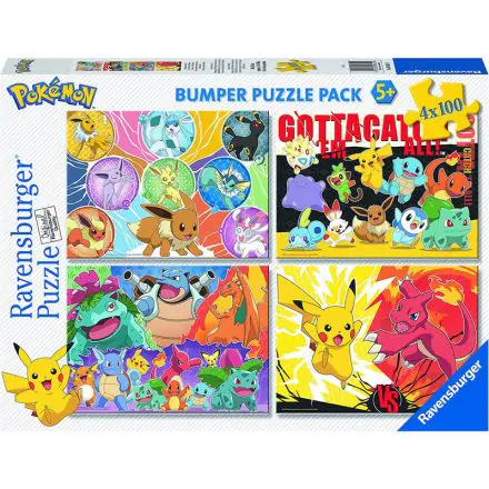 Pokemon puzzle 4x100 de piese poza produsului