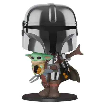 Star Wars The Mandalorian Super Sized POP! Figurina Vinyl Mandalorian ținând The Child 25 cm termékfotója