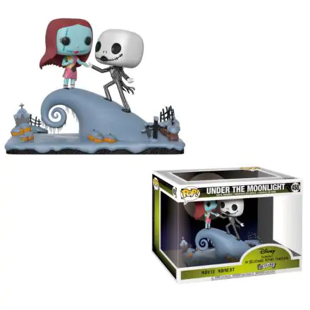 Nightmare Before Christmas POP! Movie Moments Bobble-Head din vinil, pachet de 2 figurine Jack si Sally 9 cm poza produsului
