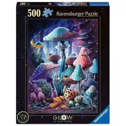 Ravensburger Glow-in-the-Dark Puzzle Jigsaw Moonlight Mushrooms (500 piese) poza produsului