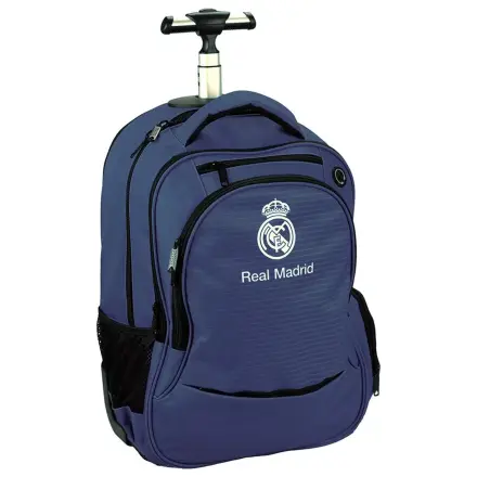 Real Madrid Blue Geanta de scoala cu roti, Geanta 48 cm poza produsului