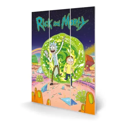 Tablou din lemn perete Rick and Morty Portal 20 x 30 cm poza produsului