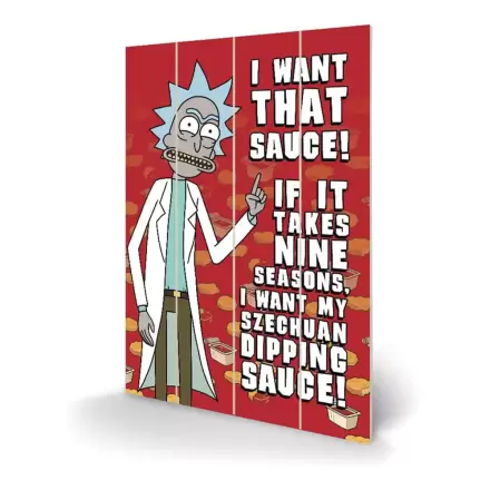 Tablou din lemn Rick and Morty Szechuan Sauce 40 x 59 cm poza produsului