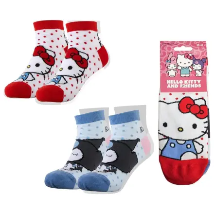 Sanrio Șosete Pachet 2 Hello Kitty Scurt 36-43 poza produsului