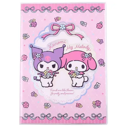 Sanrio Notebook Kuromi & My Melody Pastel Flower Holographic Checkered poza produsului
