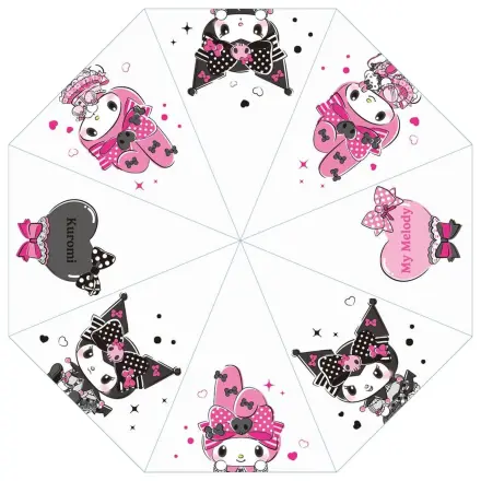 Sanrio Pink Black Party Series Umbrela Kuromi & My Melody Transparent poza produsului