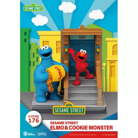 Sesame Street D-Stage Statuie PVC Elmo & Cookie Monster 11 cm poza produsului