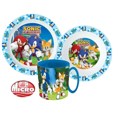 Set de vesela Sonic Adventure, set din micro plastic cu cana 350 ml poza produsului