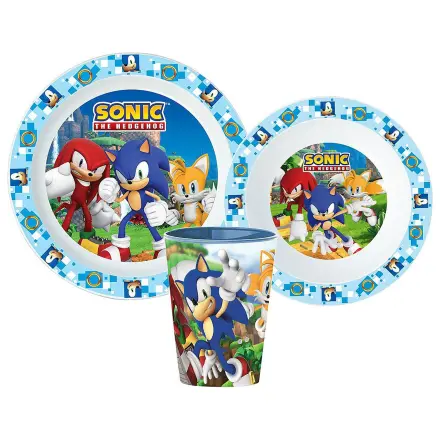 Sonic Adventure set de vesela, micro plastic set, cu pahar de 260 ml poza produsului
