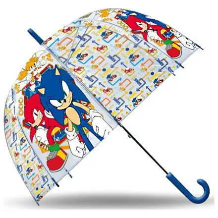 Sonic Gold Rings Umbrella Transparent Semi-Automatic pentru Copii poza produsului