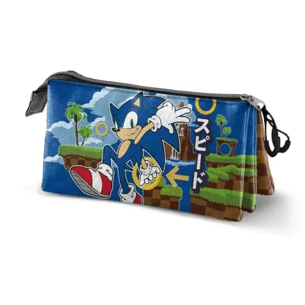 Sonic the Hedgehog Greenhill etui triplu pentru creioane termékfotója