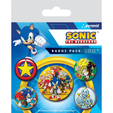 Set 5 nasturi cu ac Sonic the Hedgehog Speed Team poza produsului