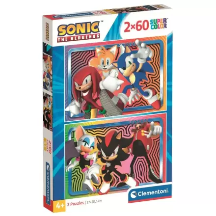 Sonic the Hedgehog puzzle 2 x 60 piese poza produsului