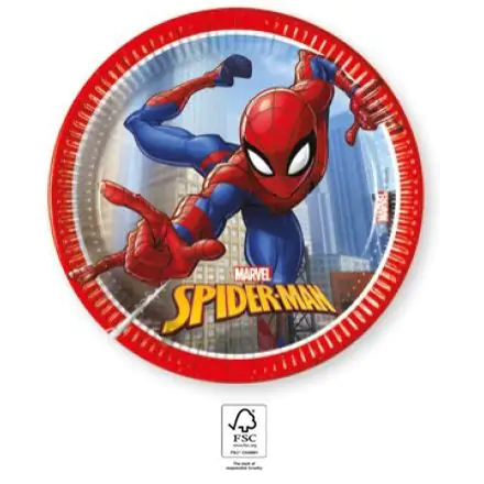 Spider-Man Crime Fighter, Spider-Man farfurii de hartie 8 bucati 20 cm FSC poza produsului