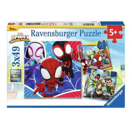 Spidey and His Amazing Friends Puzzle pentru copii (3 x 49 piese) poza produsului