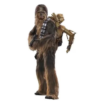 Figurină de acțiune Masterpiece film Star Wars Episode V 1/6 Chewbacca cu C-3PO dezmembrat 36 cm termékfotója