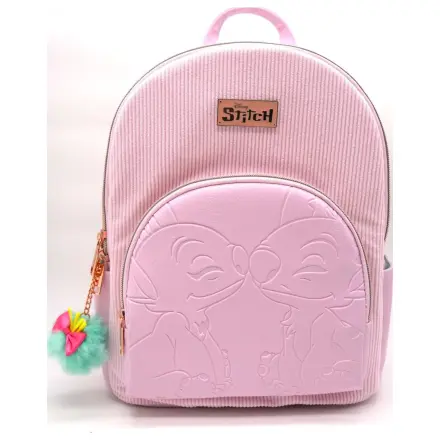 Rucsac Stitch & Angel Fashion Duo din catifea reiată roz 32x25x14cm poza produsului