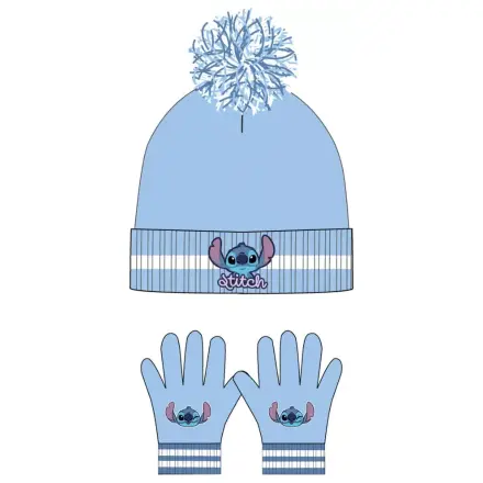 Stitch Blue Kids' Hat + Set Manusi poza produsului