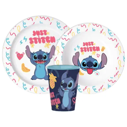 Stitch Just Dinnerware Set, Micro Plastic Set cu sticla poza produsului